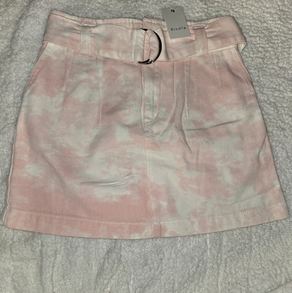 Elodie Blush and White Mini Skirt